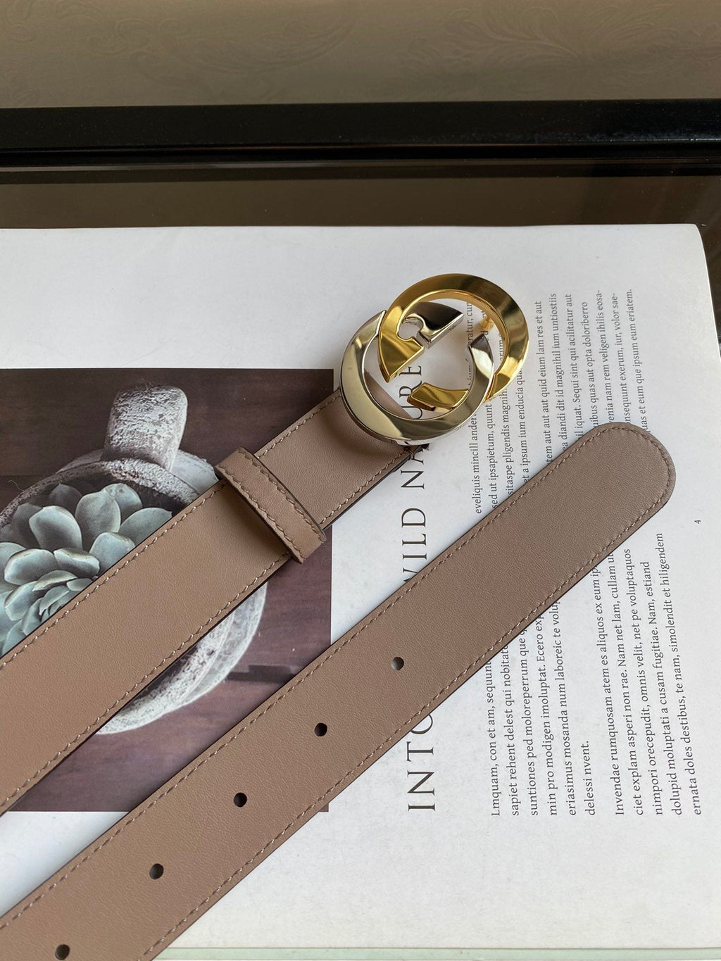 Gucci Belt With Double G Buckle Brown
