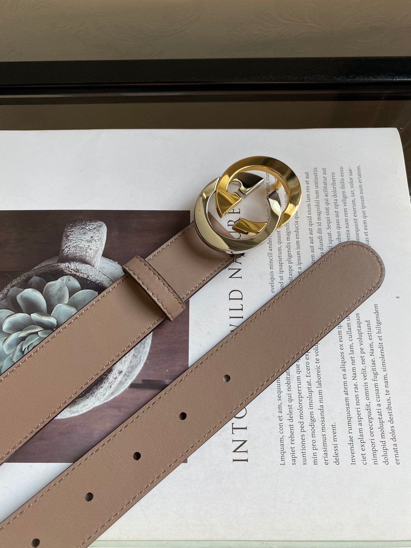 Gucci Belt With Double G Buckle Brown