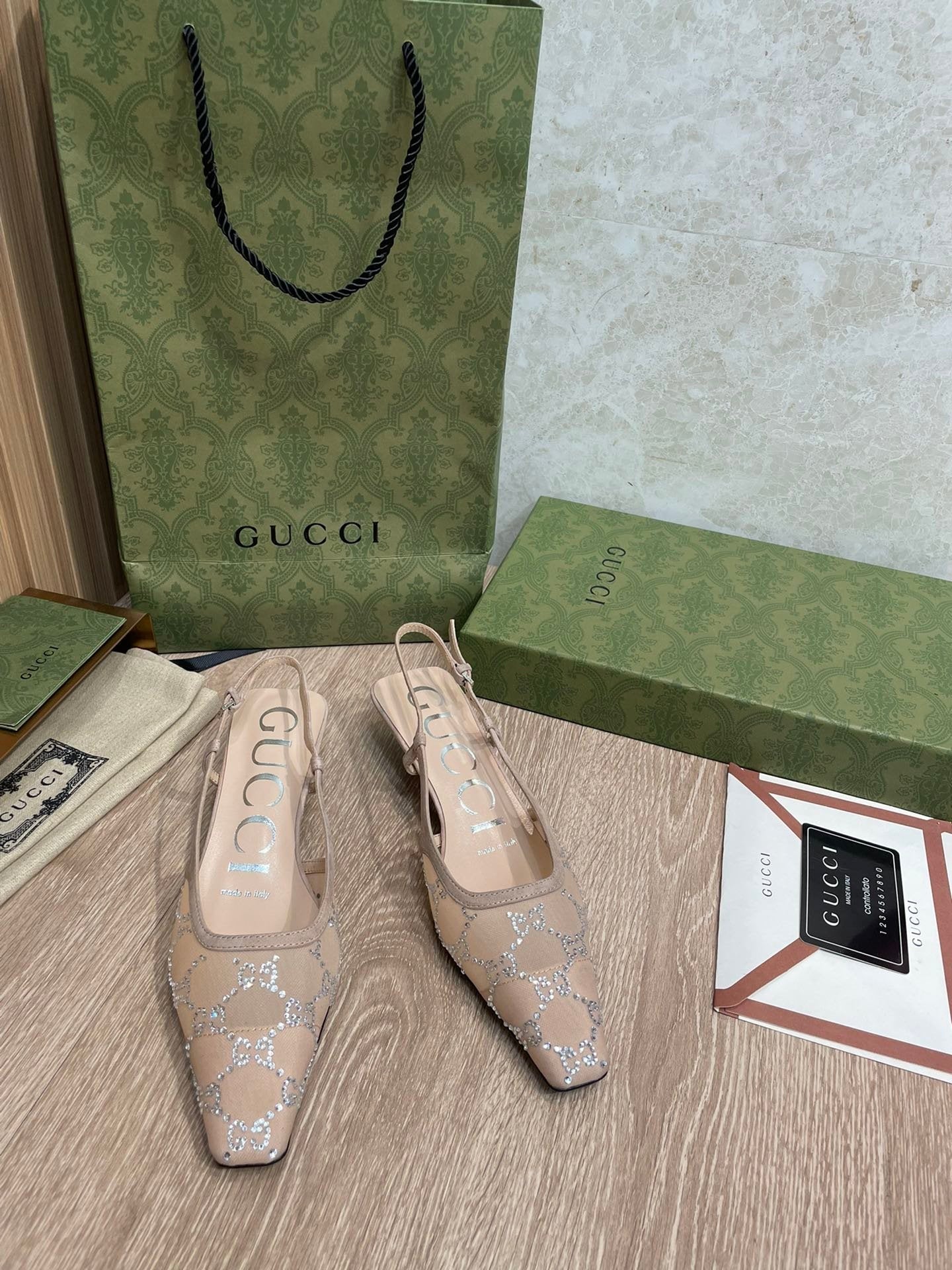 Gucci Slingback Pumps Brown