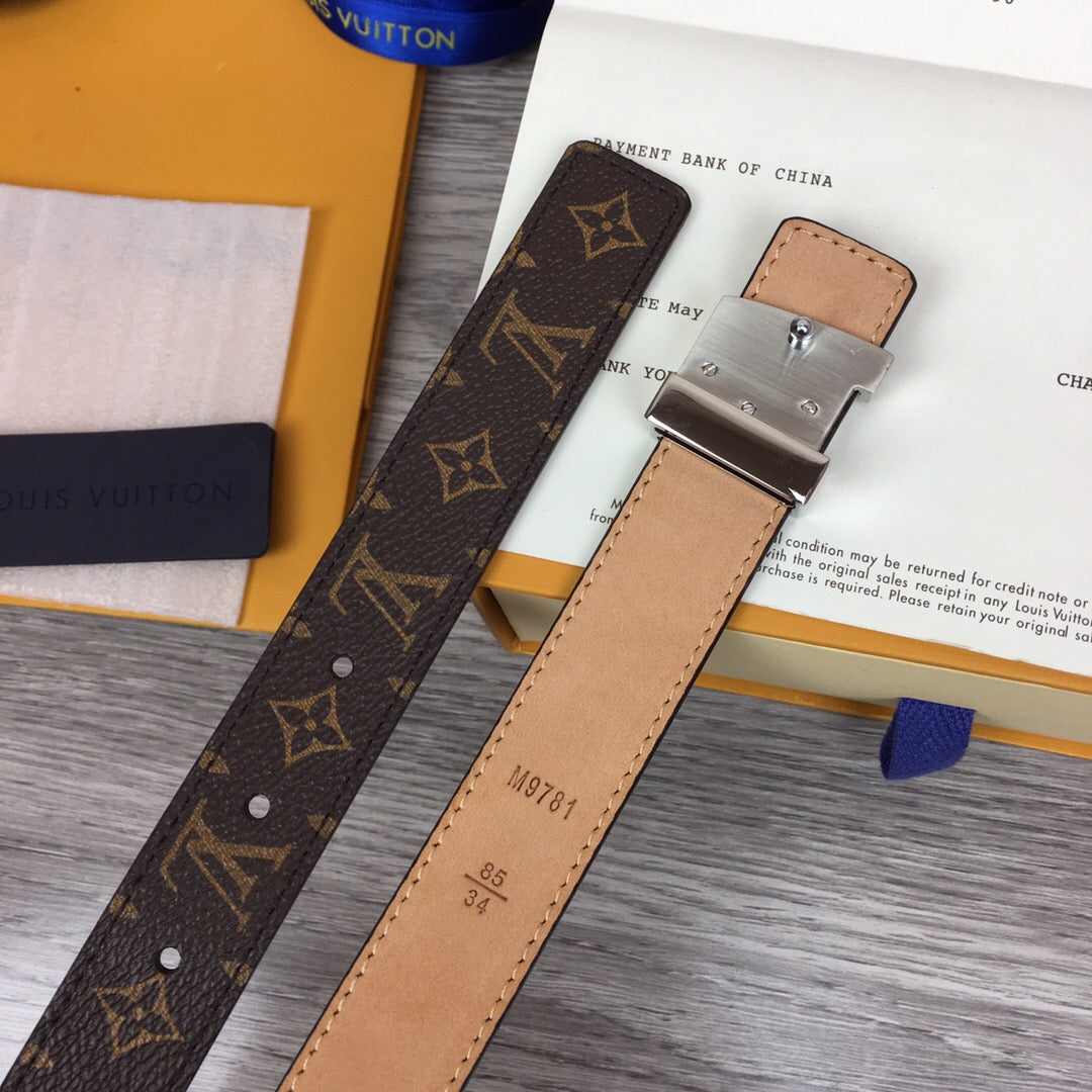 Louis Vuitton LV Initiales Belt Brown