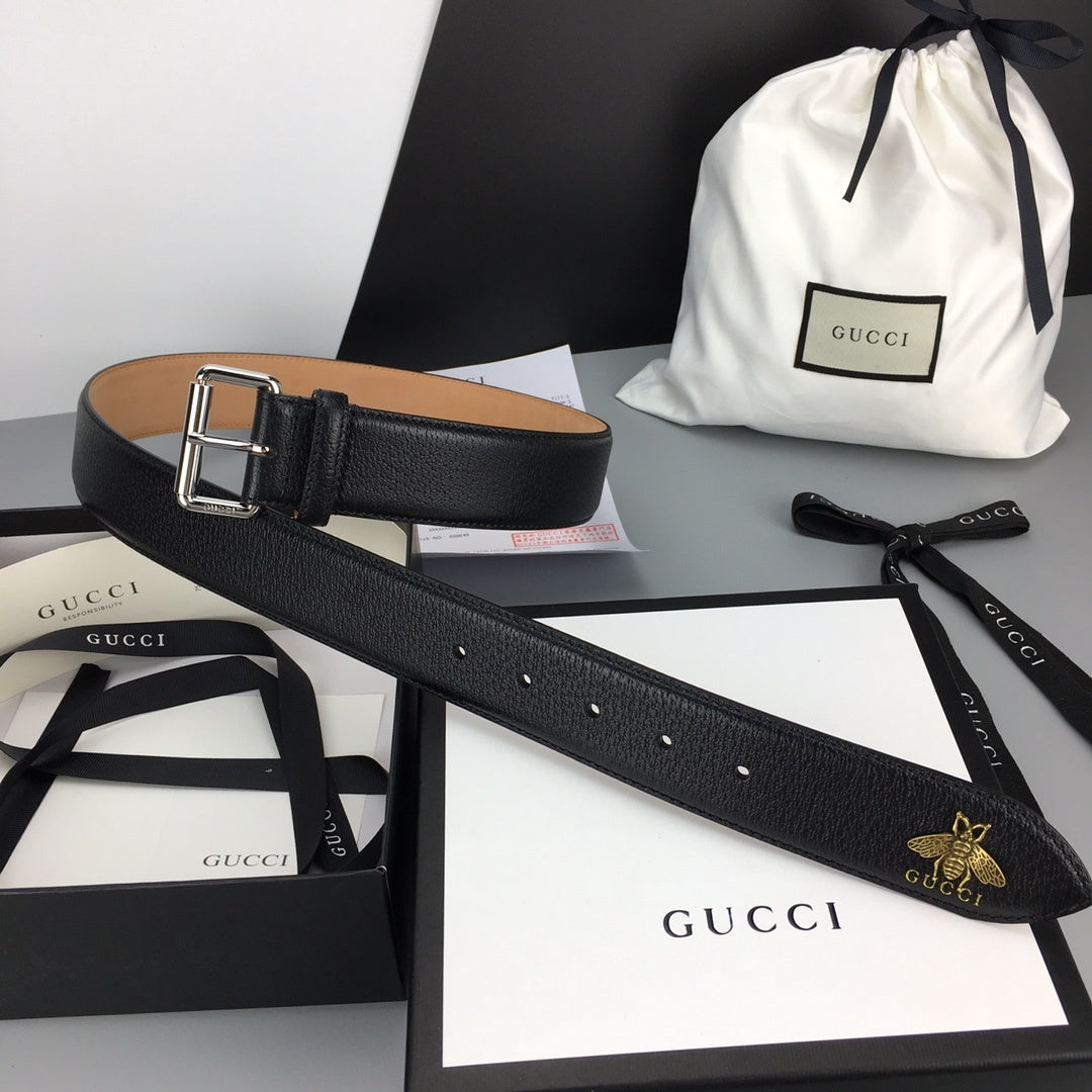 Gucci Belt With Square Buckle Black