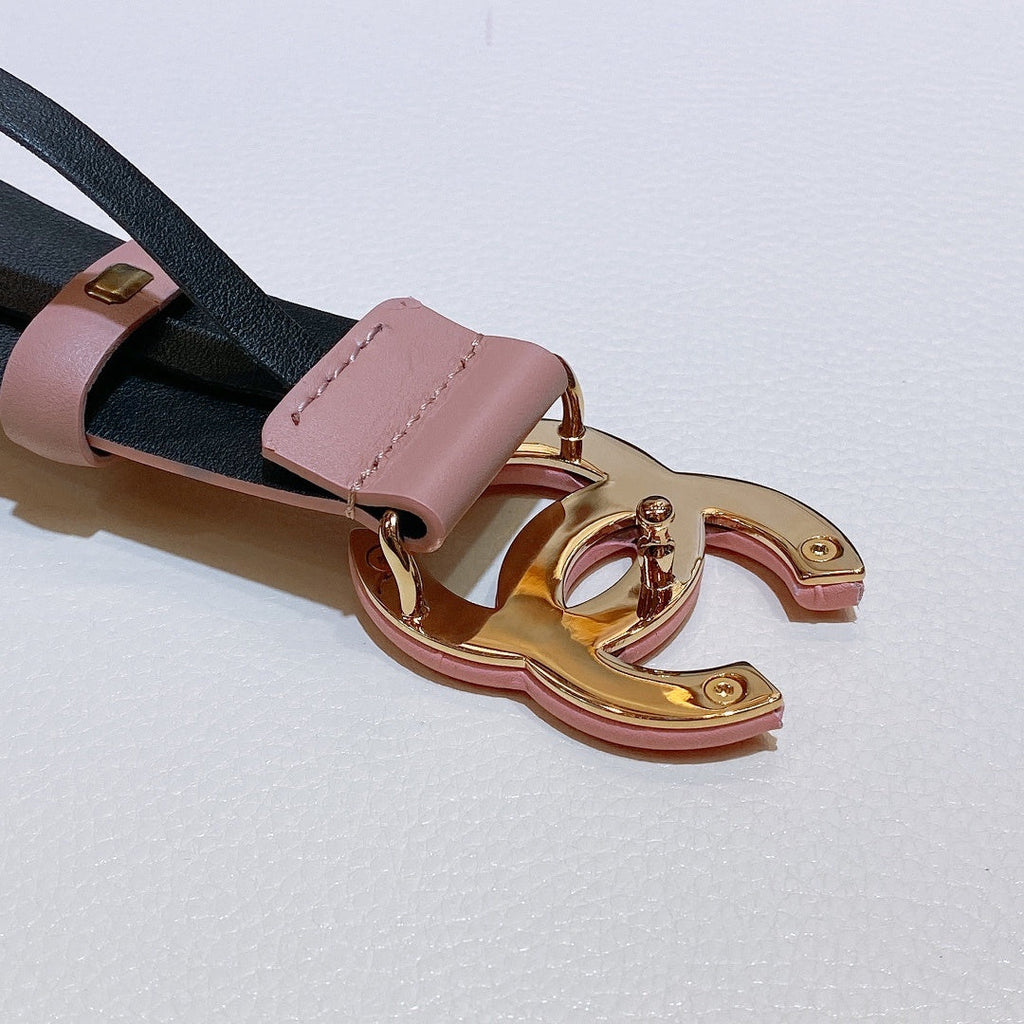 Chanel Belt With Double C Buckle Pink
