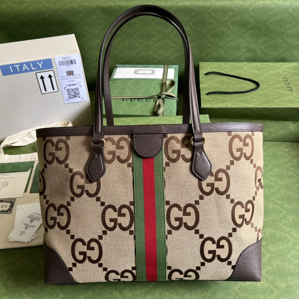 Gucci Ophidia Jumbo GG Medium Tote Bag 38cm Brown