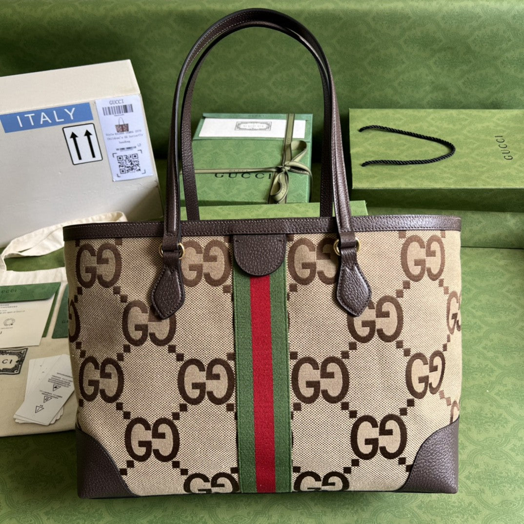 Gucci Ophidia Jumbo GG Medium Tote Bag 38cm Brown