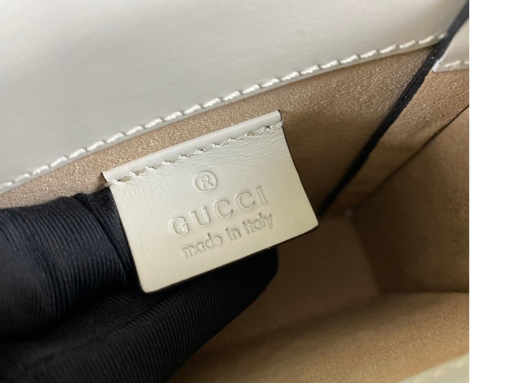 Gucci Horsebit 1955 Mini White Bag 17cm