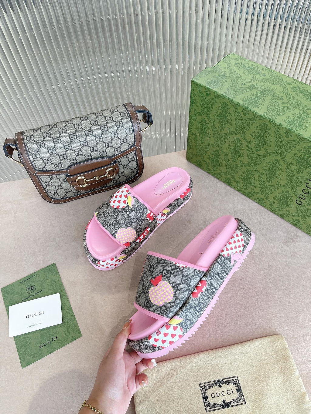 Gucci Platform Slide Sandal Pink