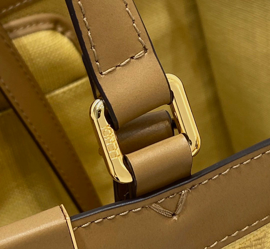 Fendi Logo Shopper Tote Bag Brown