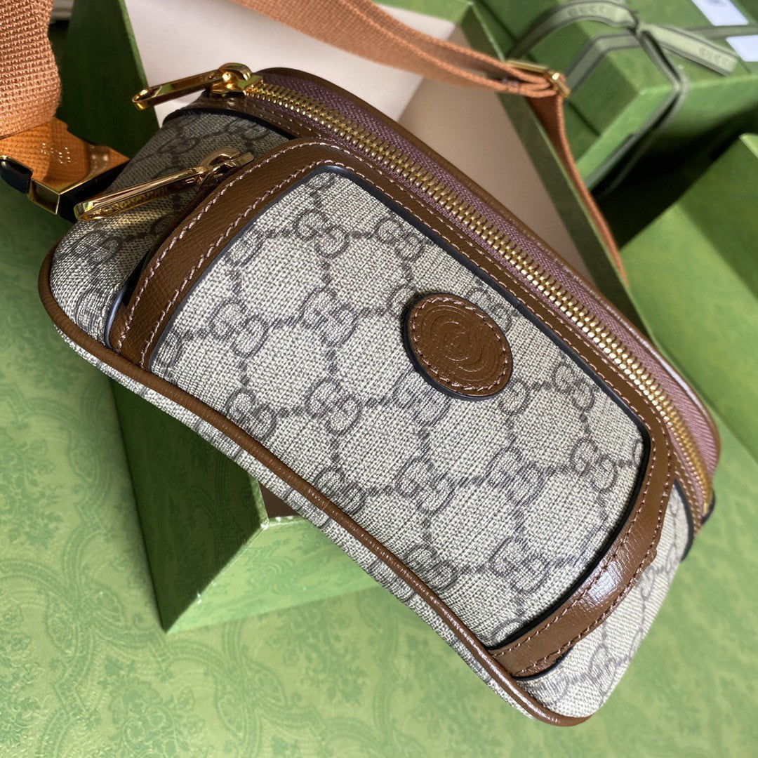 Gucci Belt Bag With Interlocking G 24cm Brown
