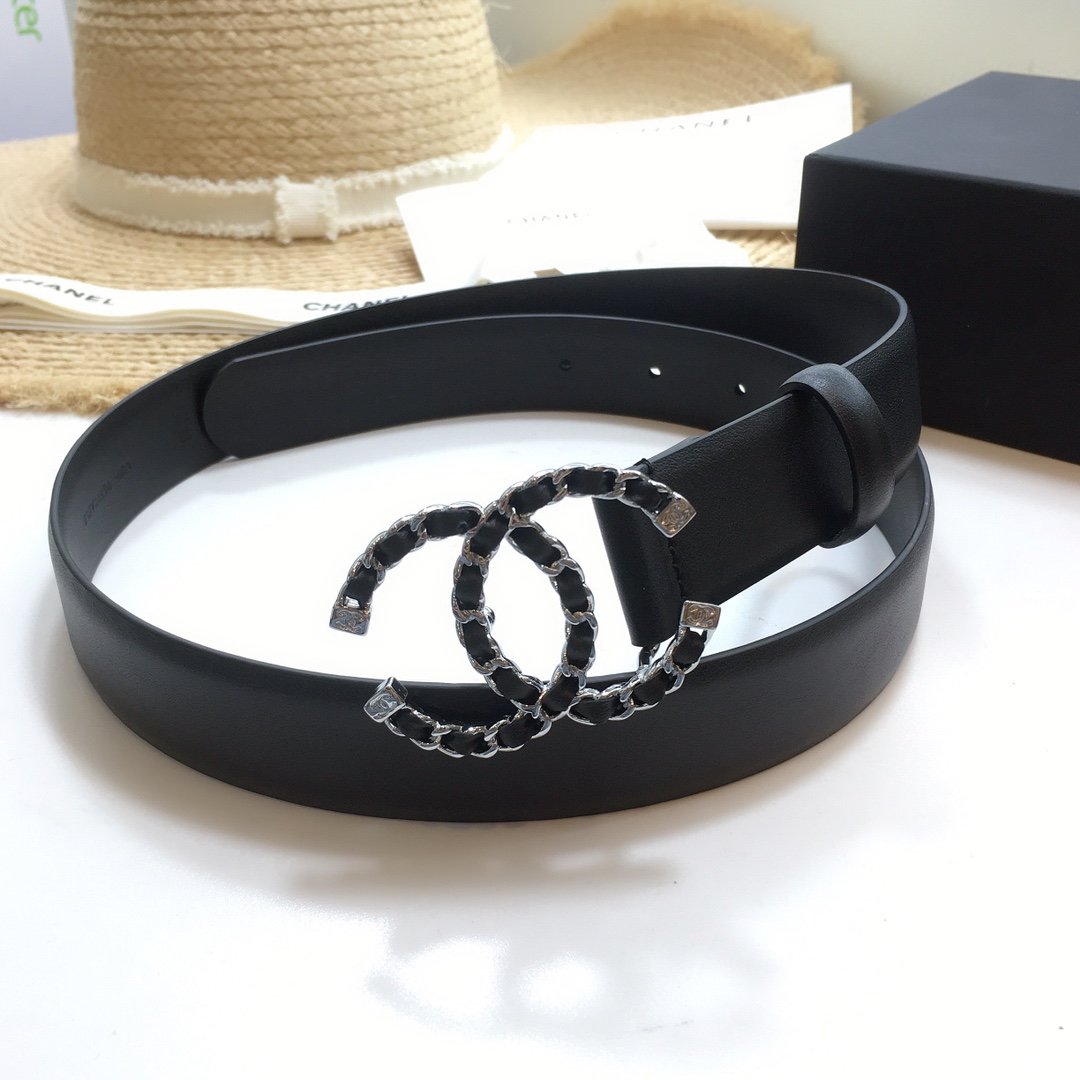 Chanel Belt With Double C Buckle Black
