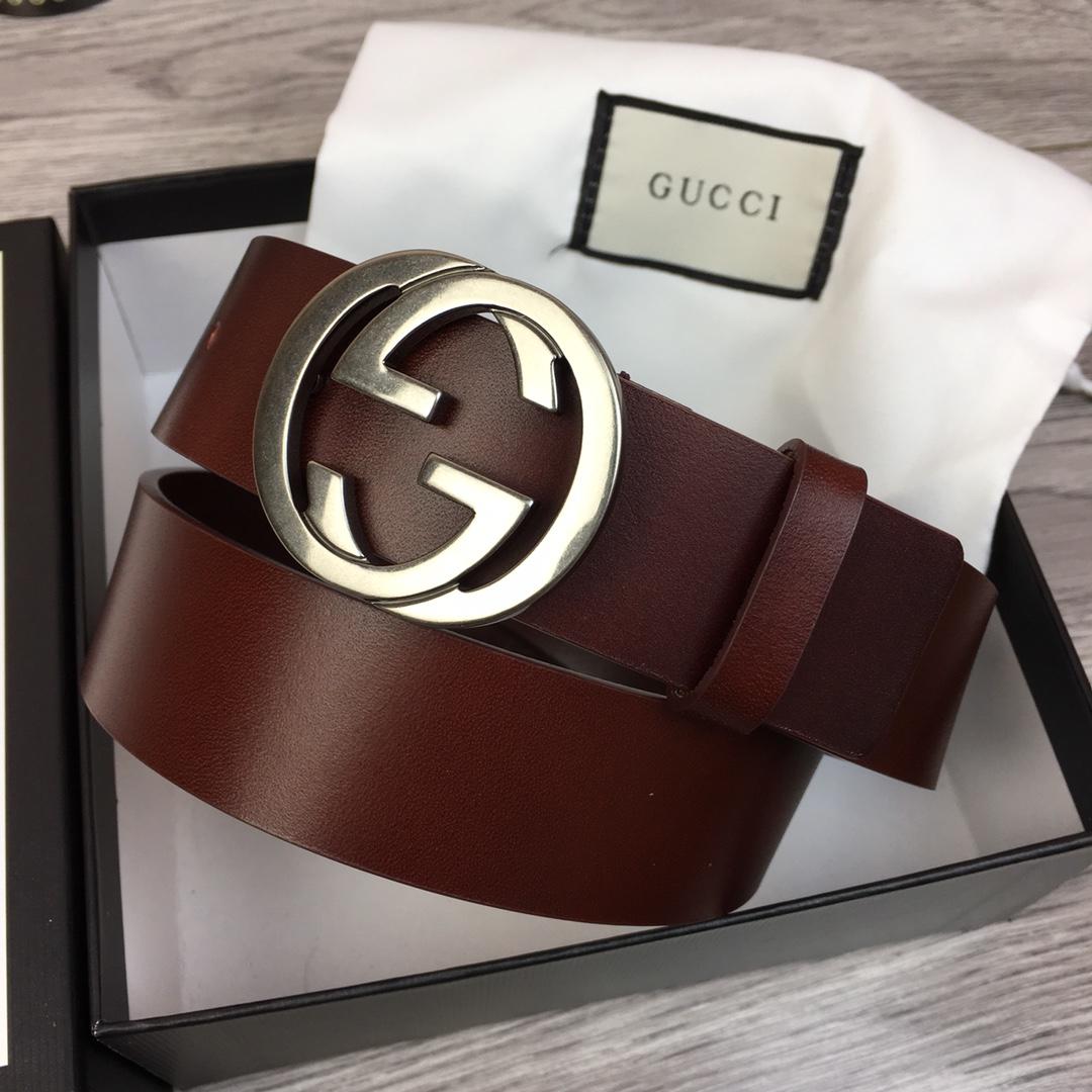 Gucci Belt With Double G Buckle Brown