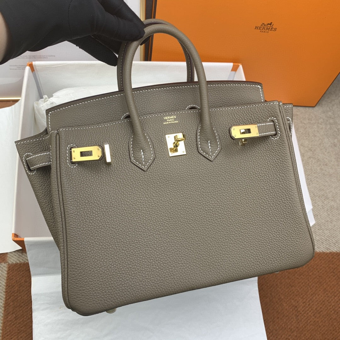 Hermes Birkin 25 Nata Swift Gold Hardware Brown