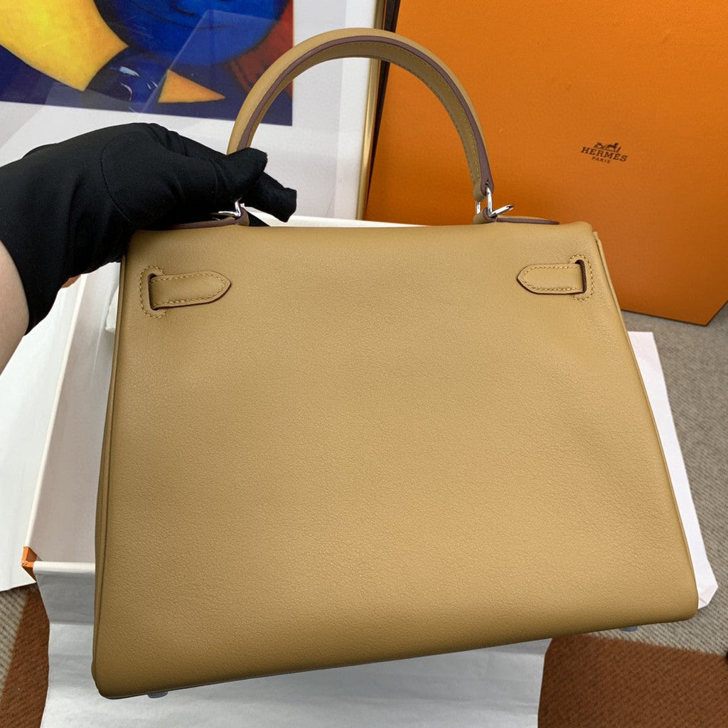 Hermes Kelly 28 Togo Silver Hardware Brown