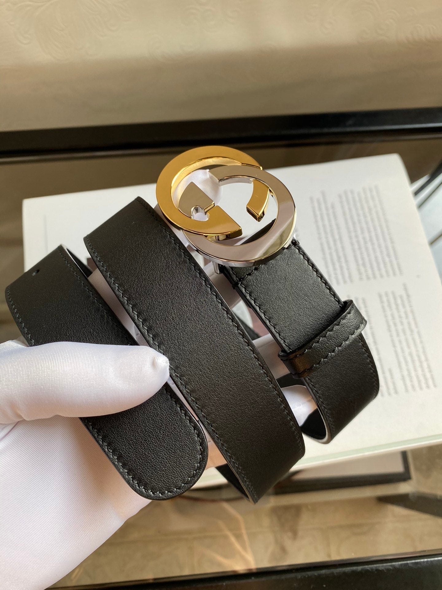 Gucci Belt With Double G Buckle Black