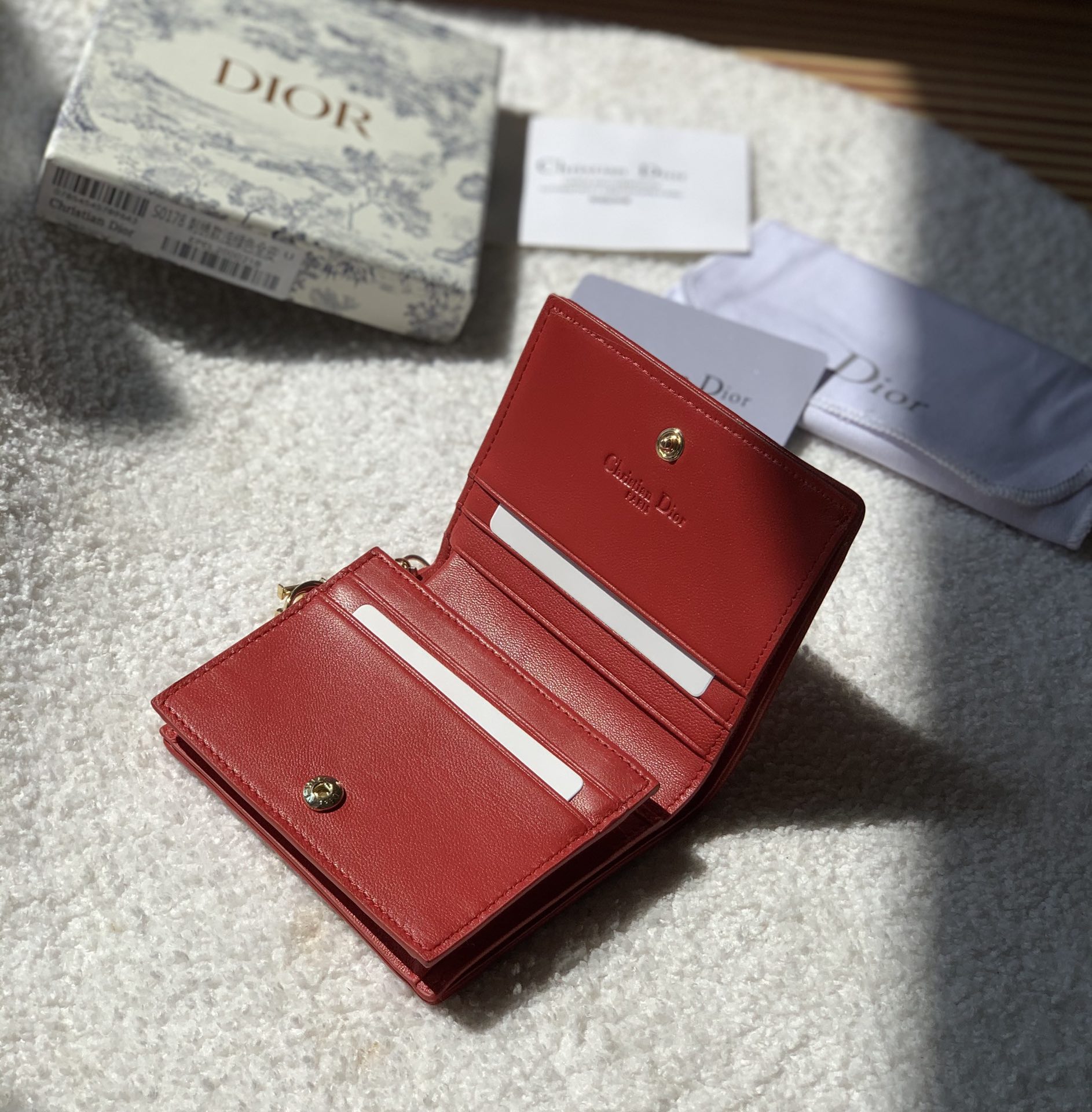Mini Lady Dior Red Wallet 11cm