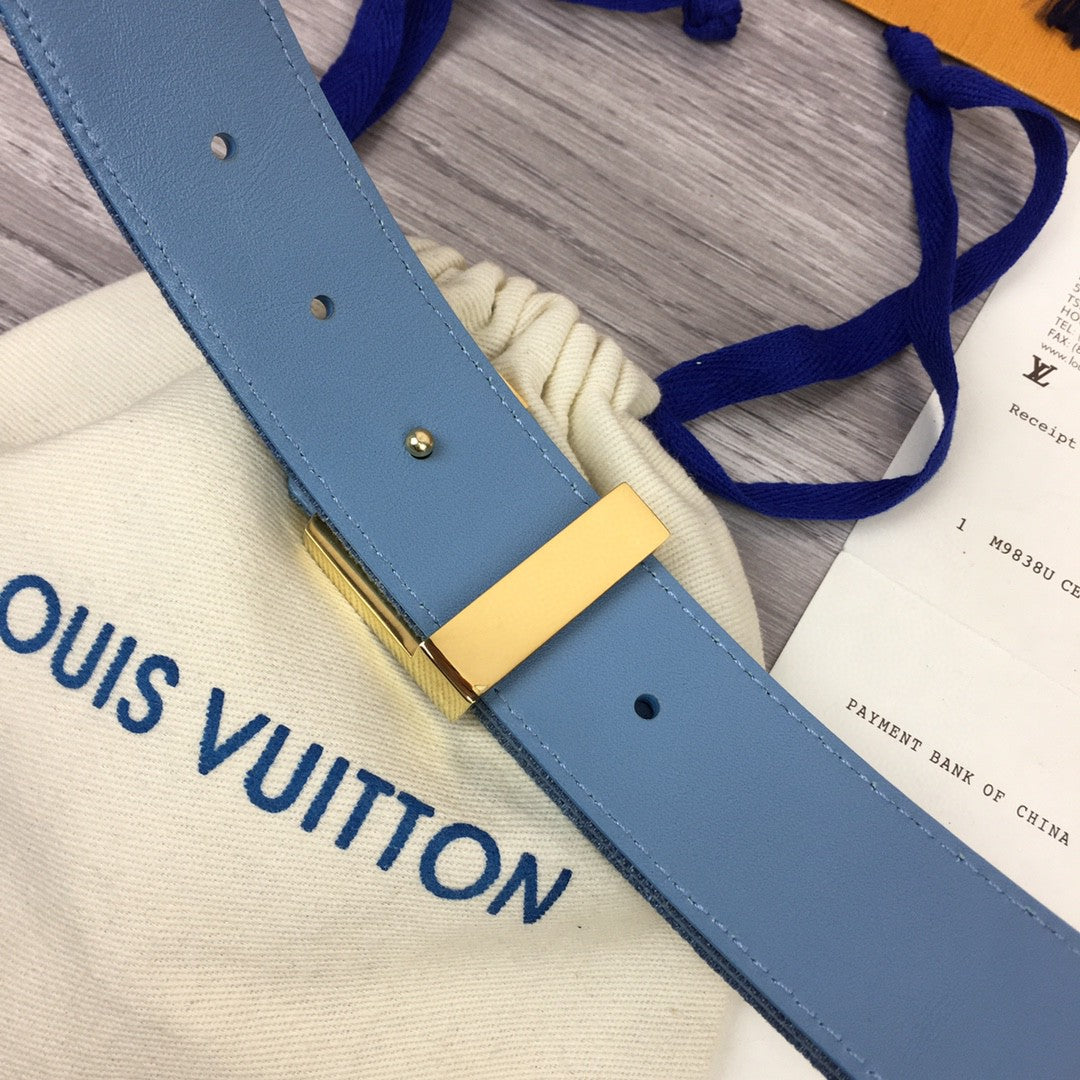 Louis Vuitton Initiales Belt Blue