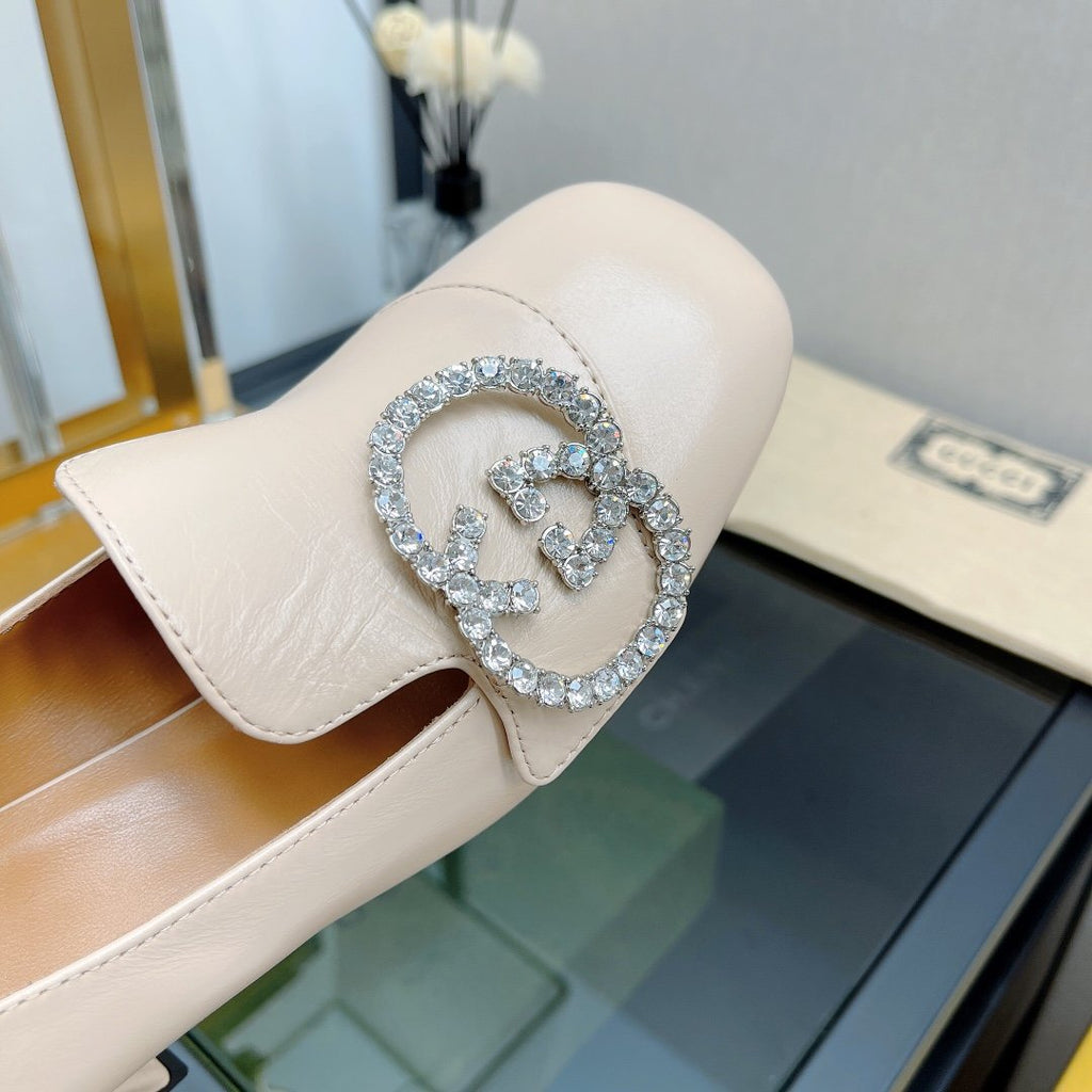 Gucci Mid-heel Pump With Horsebit Beige