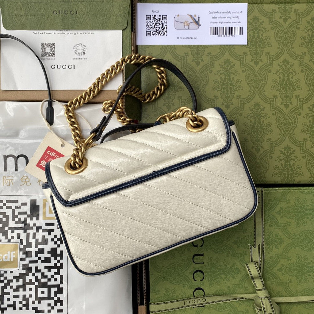 Gucci Marmont Matelassé Mini Bag 23cm White