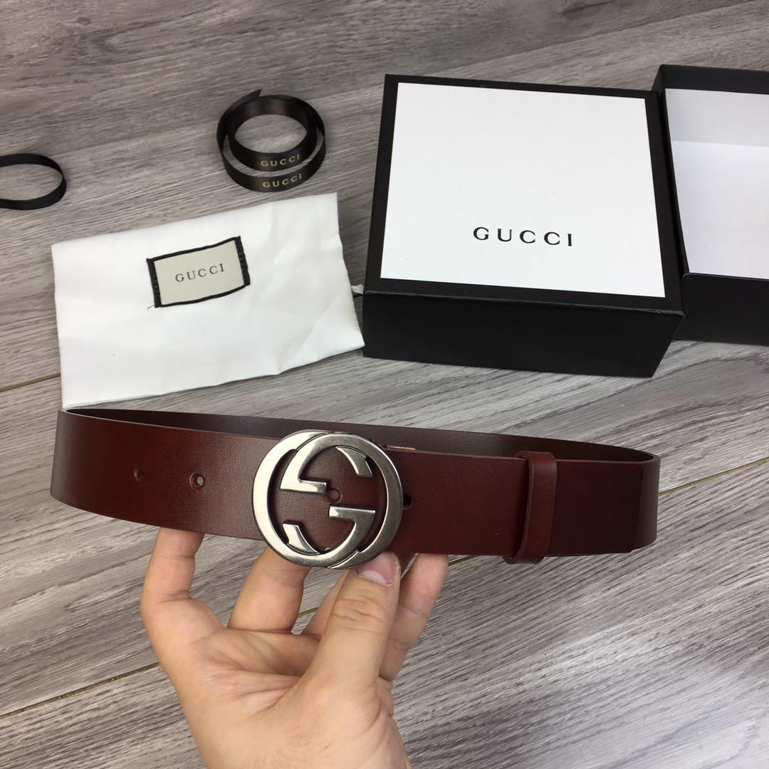 Gucci Belt With Double G Buckle Brown