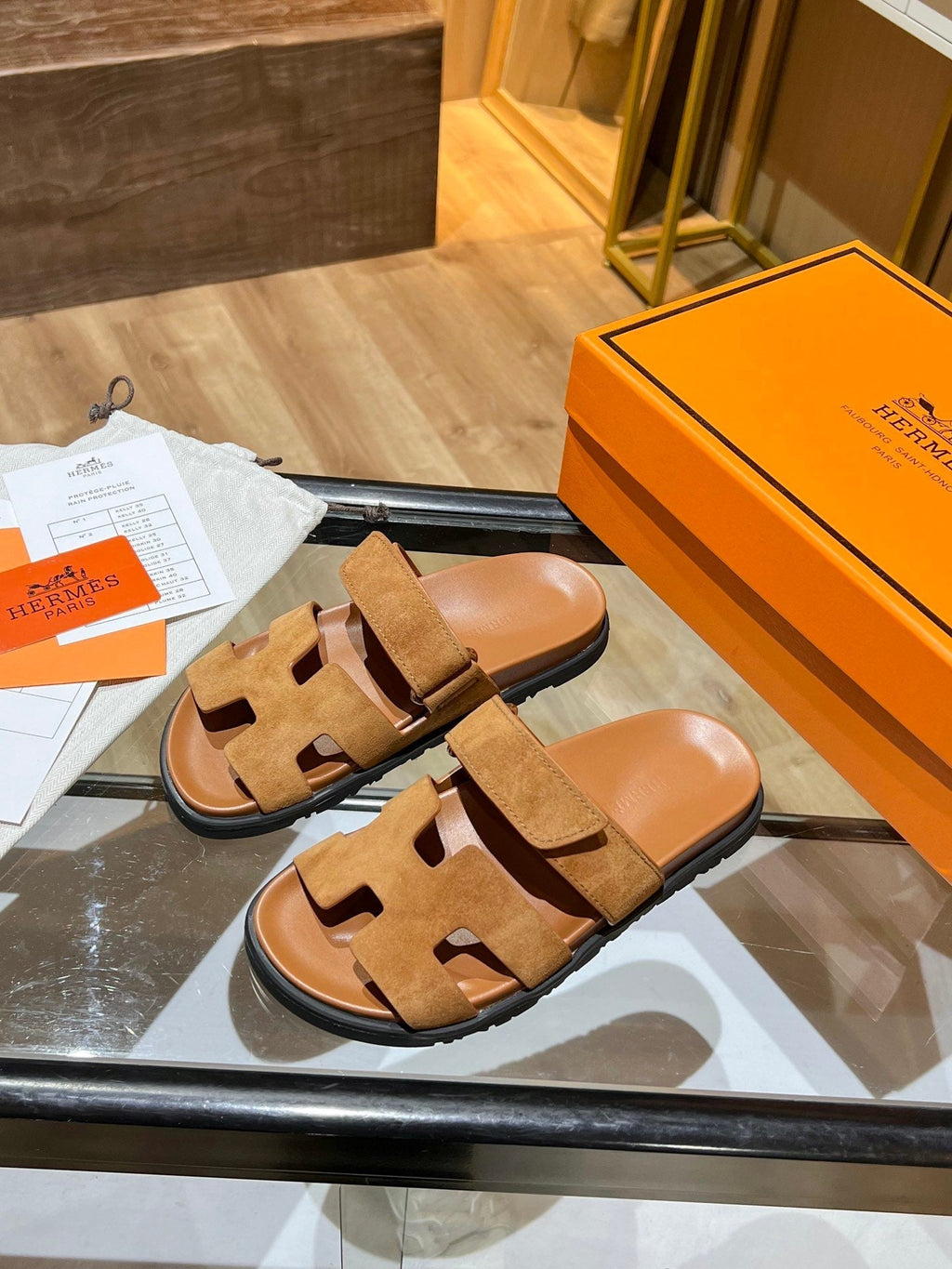 Hermes Oran Sandal Brown