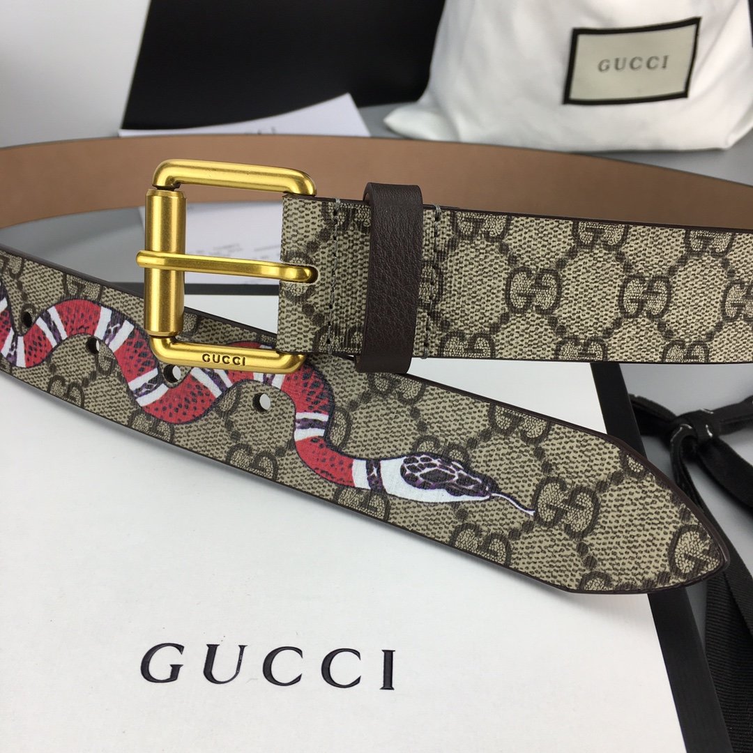 Gucci Belt With Square Buckle Brown