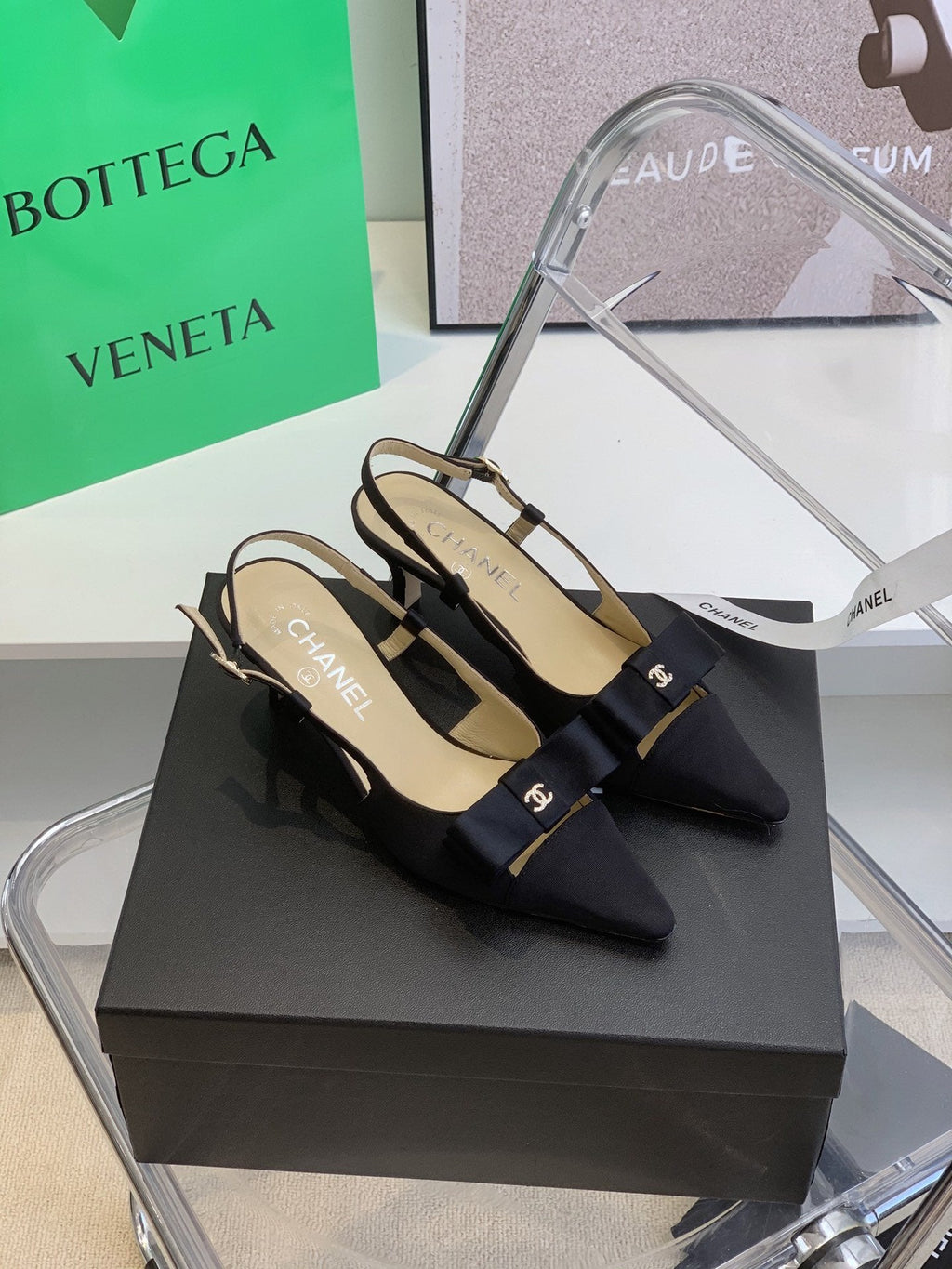 Chanel Sling Back Black