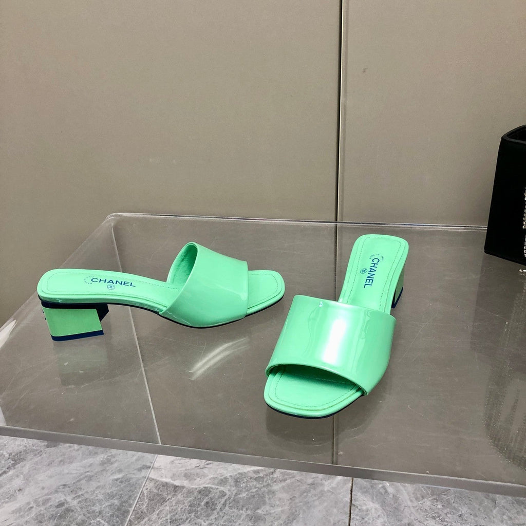 Chanel Mules Green