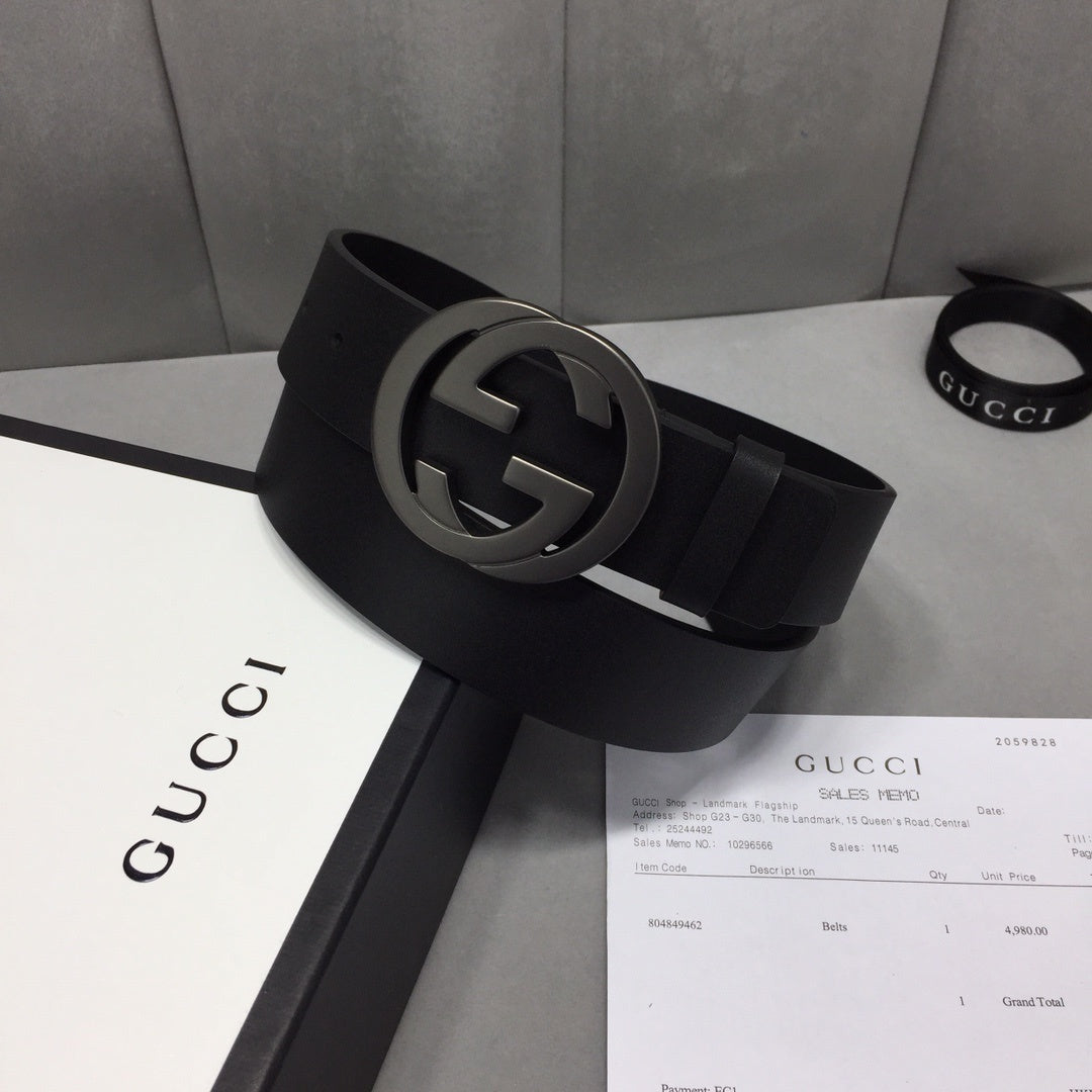 Gucci Belt With Double G Buckle Black