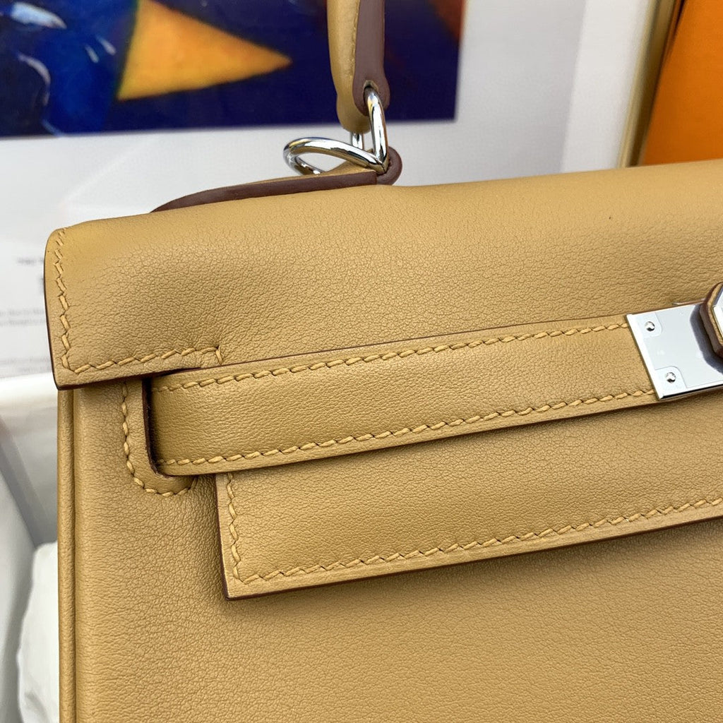 Hermes Kelly 28 Togo Silver Hardware Brown