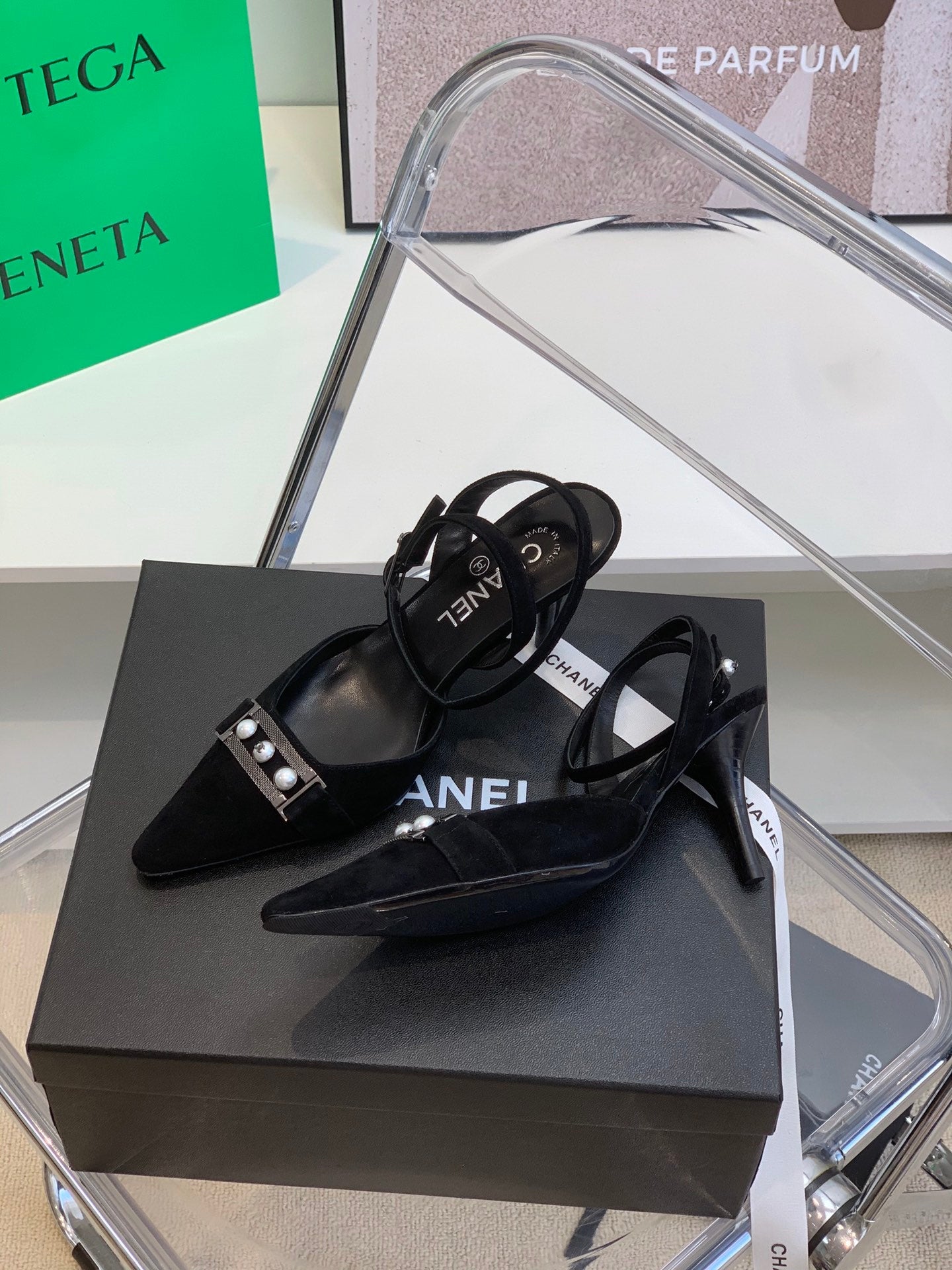 Chanel Sling Back Black