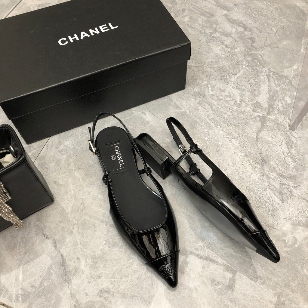 Chanel Sling Back Black