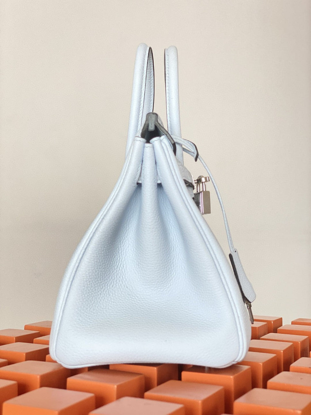 Hermes Birkin 25 Nata Swift Silver Hardware Light Blue