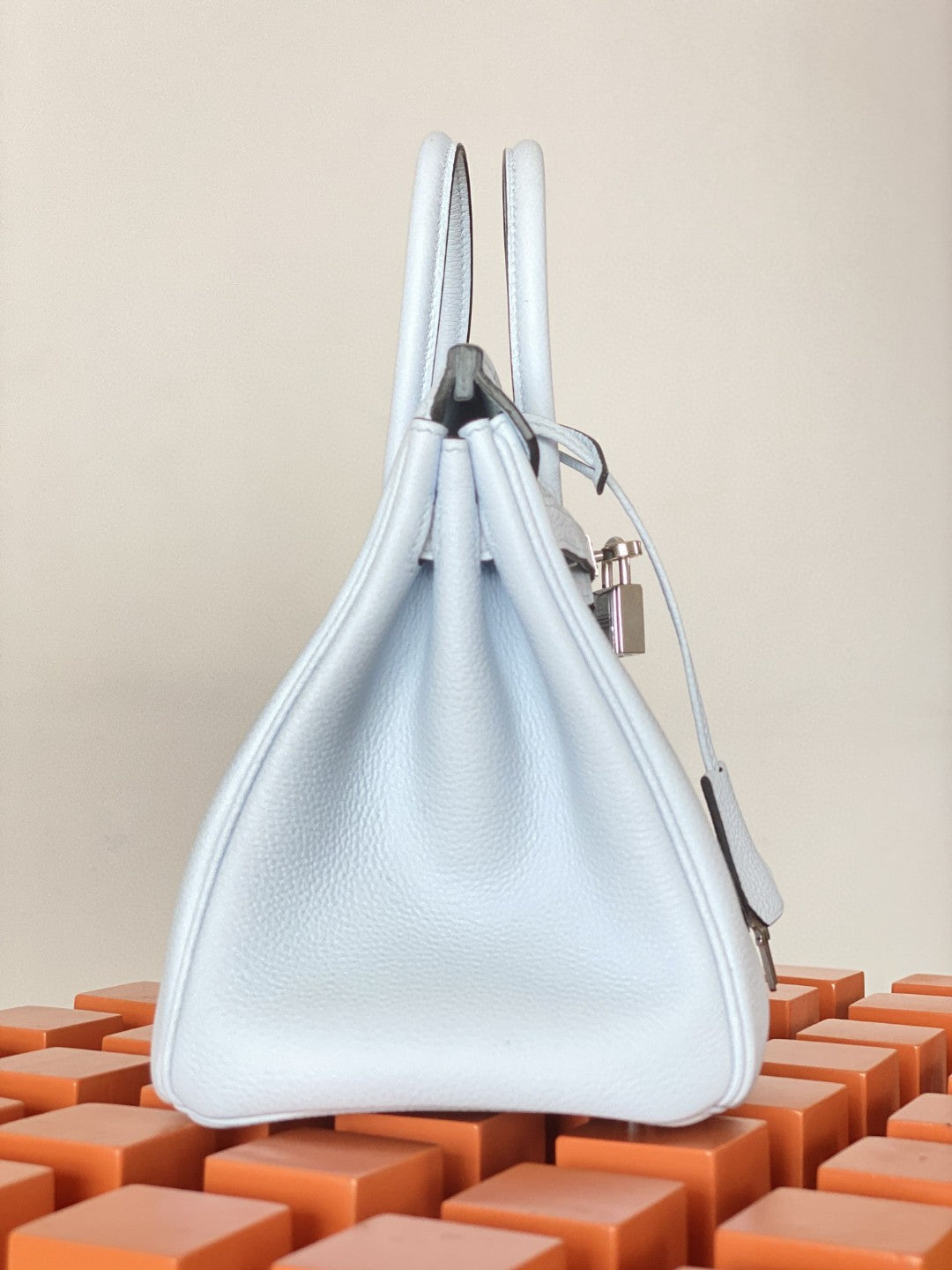 Hermes Birkin 25 Nata Swift Silver Hardware Light Blue