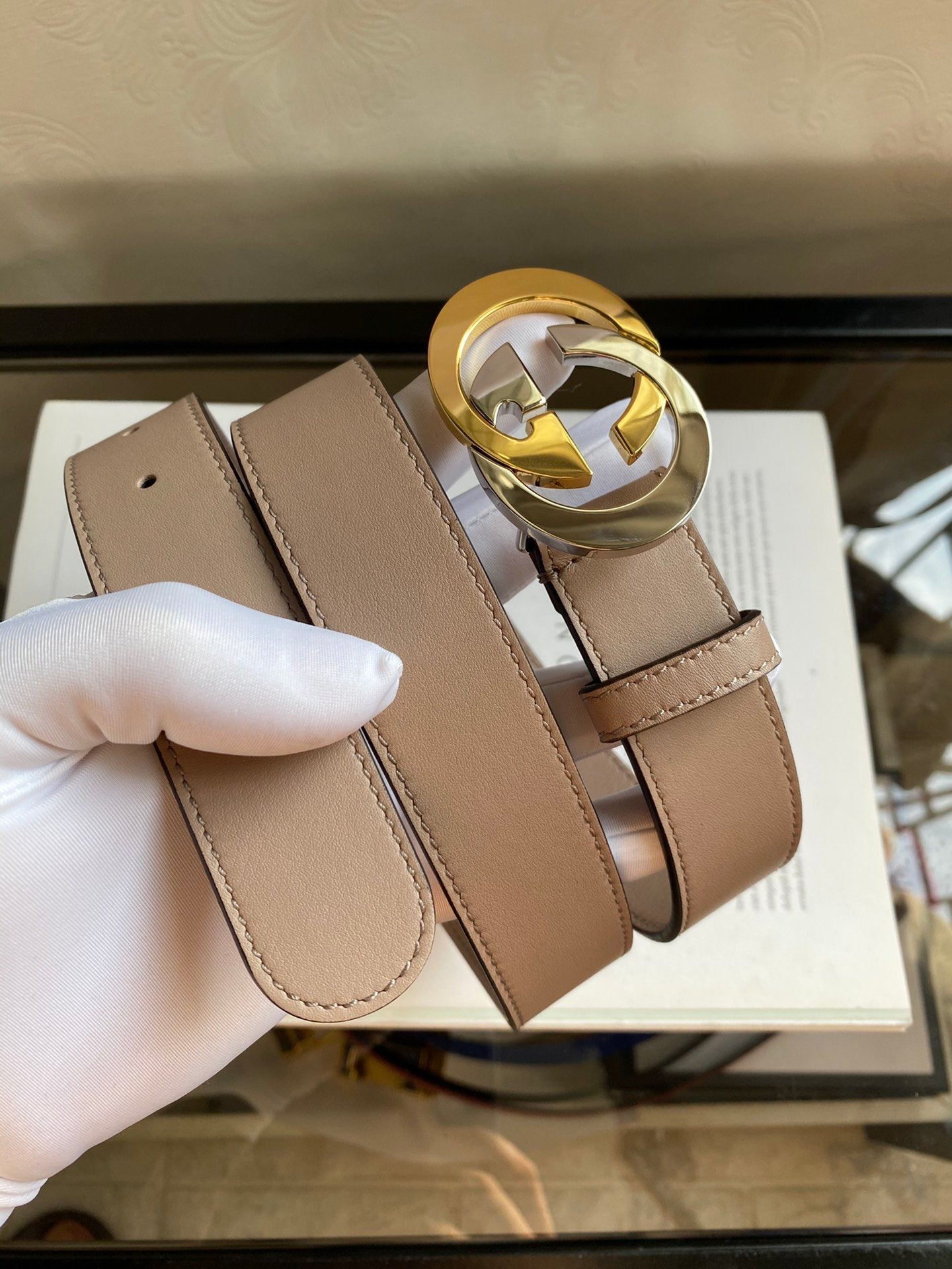 Gucci Belt With Double G Buckle Brown