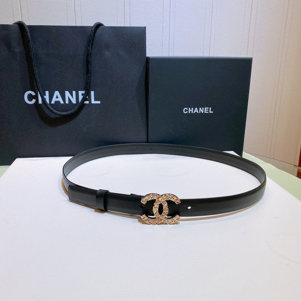 Chanel Belt With Beaded Buckle Black