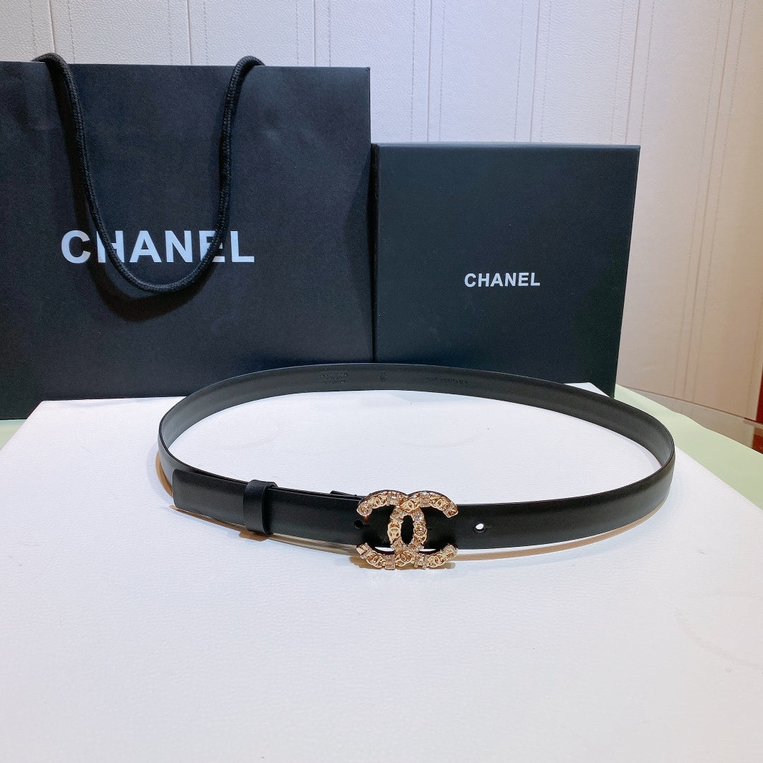 Chanel Belt With Beaded Buckle Black