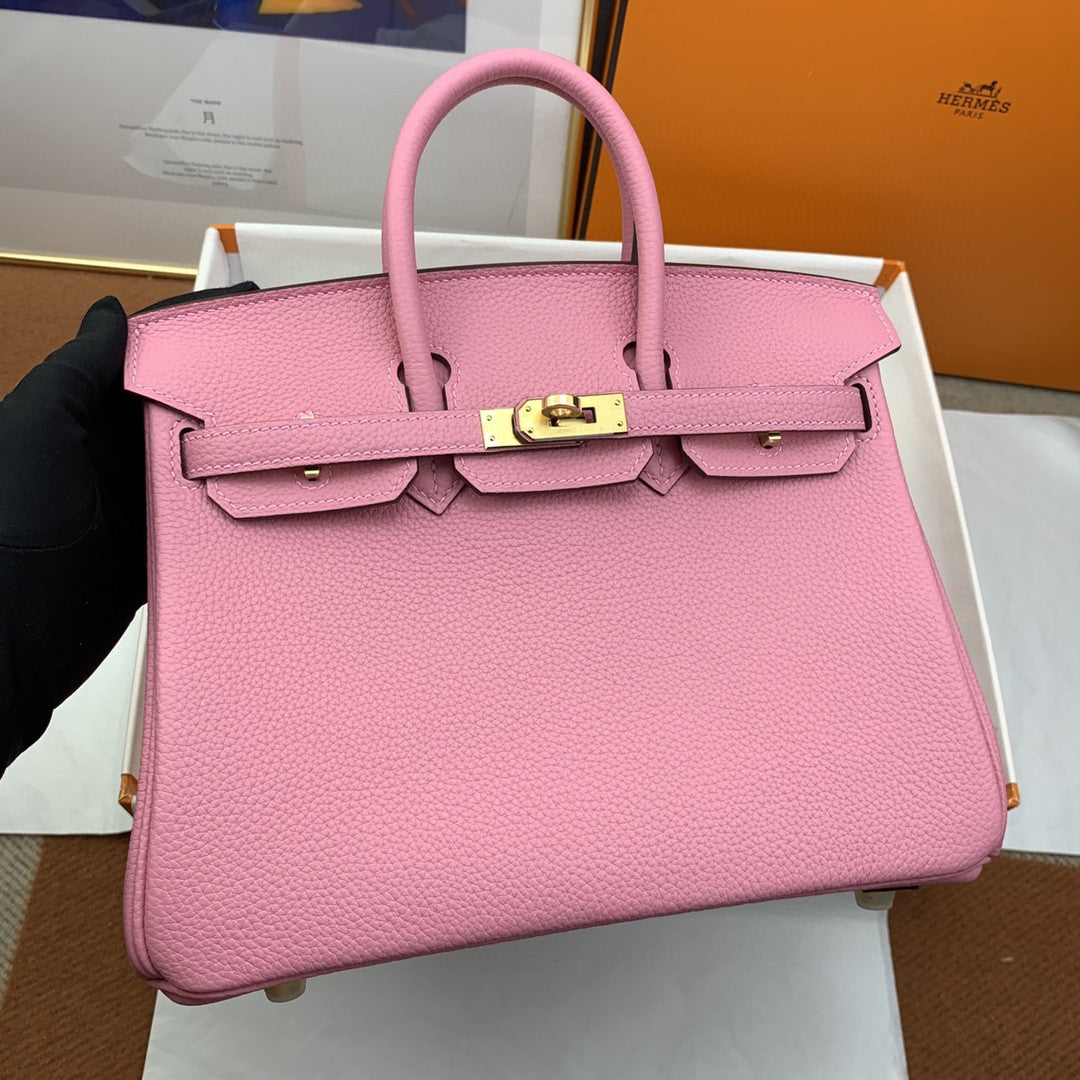 Hermes Birkin 25 Nata Swift Gold Hardware Pink