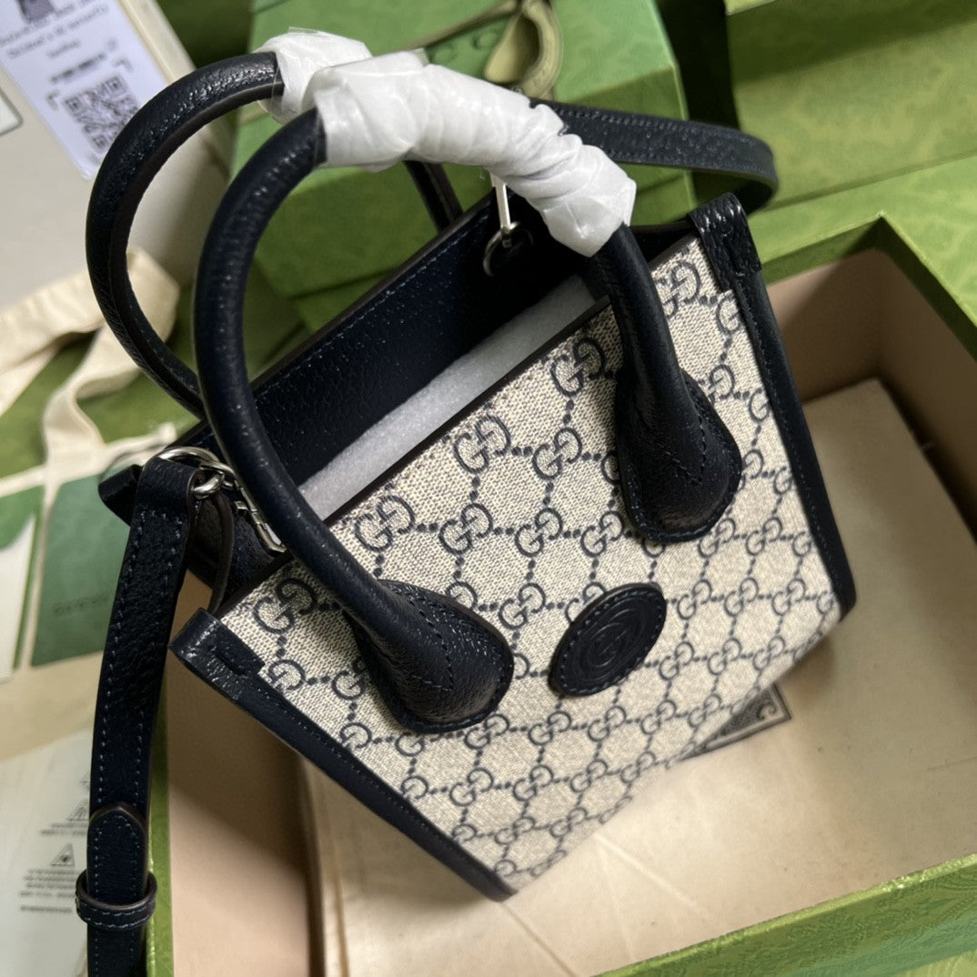 Gucci 671623 Mini Tote Bag With Interlocking G 16cm Beige