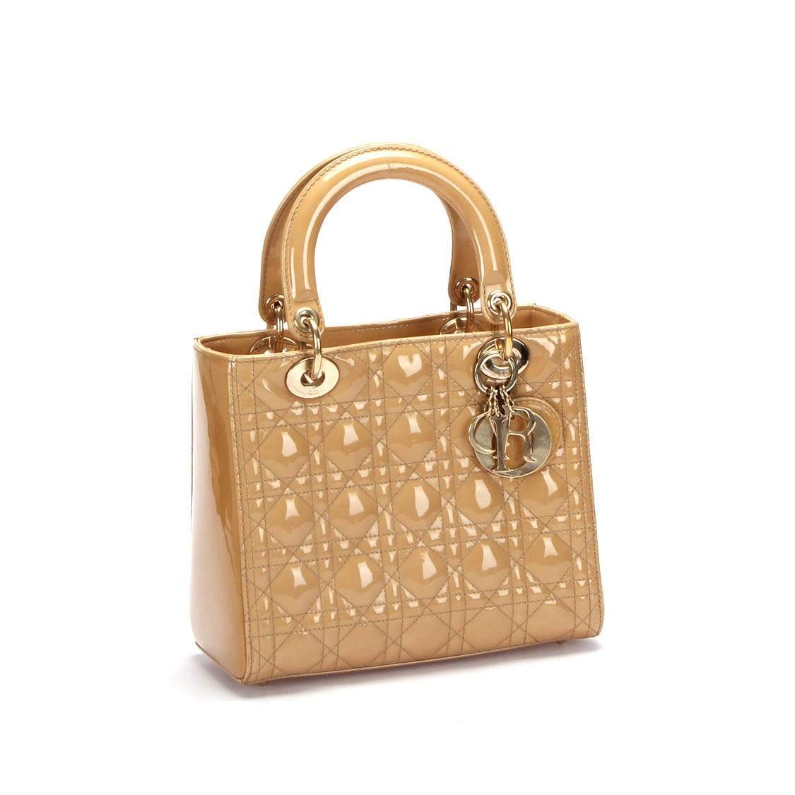 Christian Dior Beige Medium Patent Leather Lady Dior - RCL1179 - Cap N Wrap