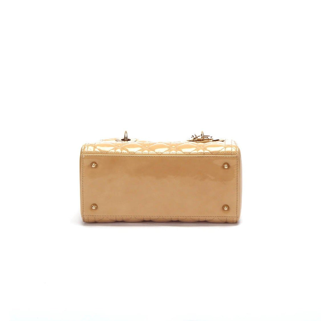 Christian Dior Beige Medium Patent Leather Lady Dior - RCL1179 - Cap N Wrap