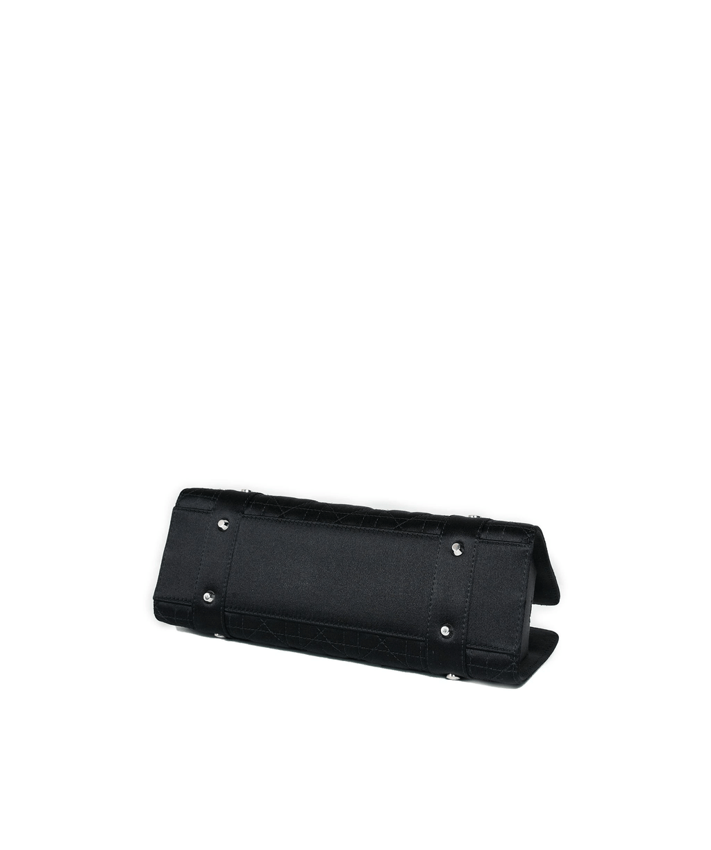 Christian Dior Black Cannage Top Handle Bag GHW  AGL1036 - Cap N Wrap