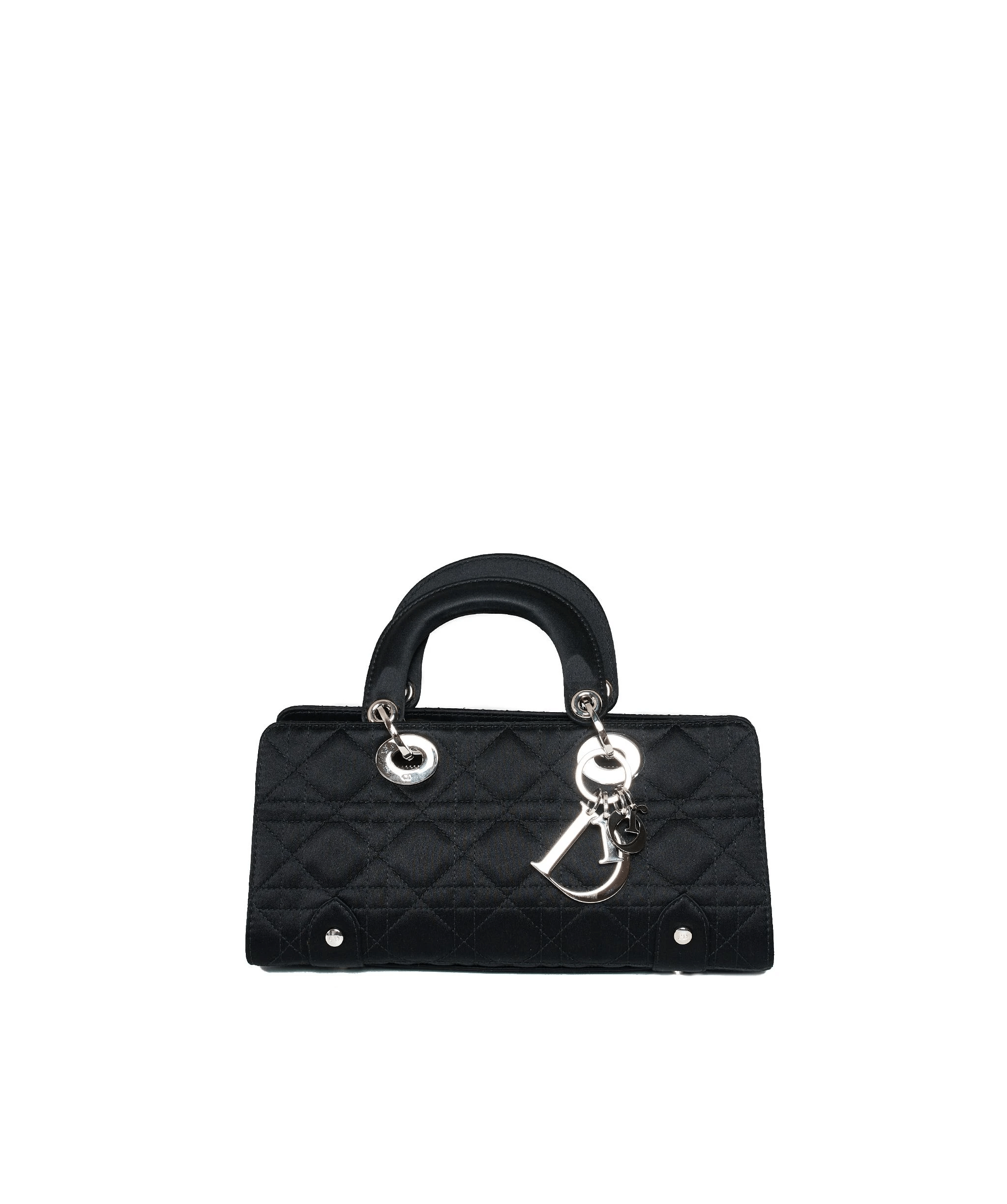 Christian Dior Black Cannage Top Handle Bag GHW  AGL1036 - Cap N Wrap