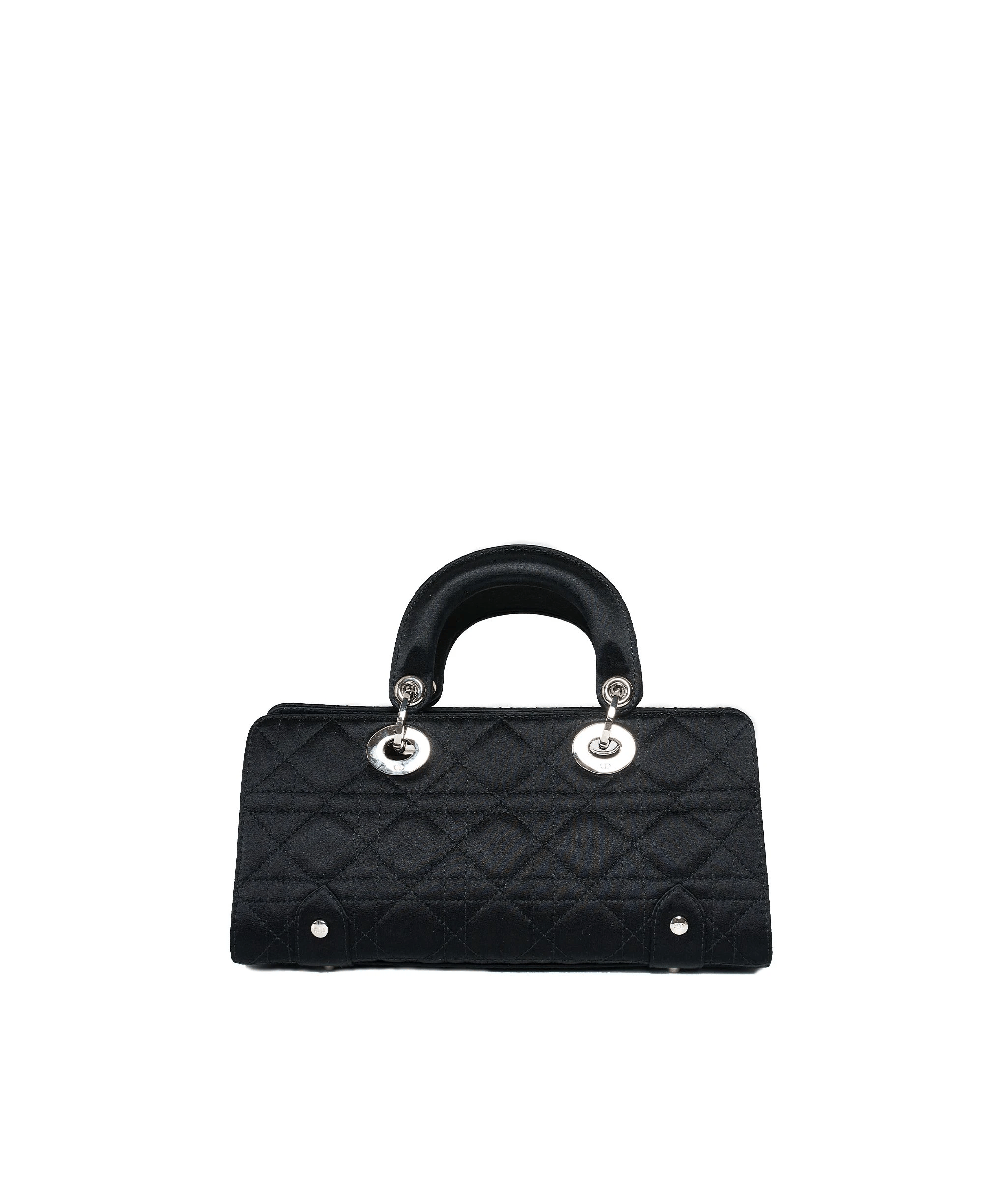 Christian Dior Black Cannage Top Handle Bag GHW  AGL1036 - Cap N Wrap