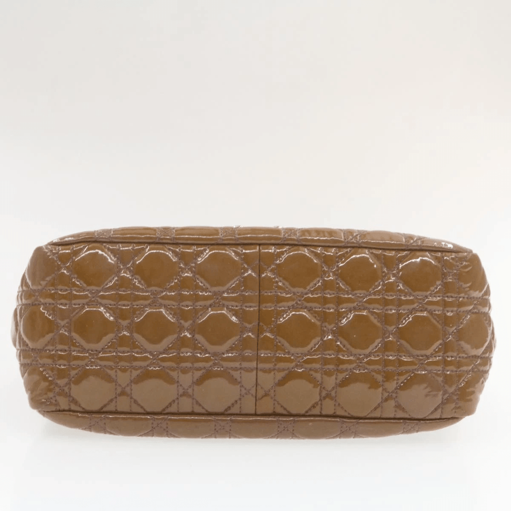 CHRISTIAN DIOR Canage Shoulder Bag Patent Leather Brown Auth rd1612 - Cap N Wrap