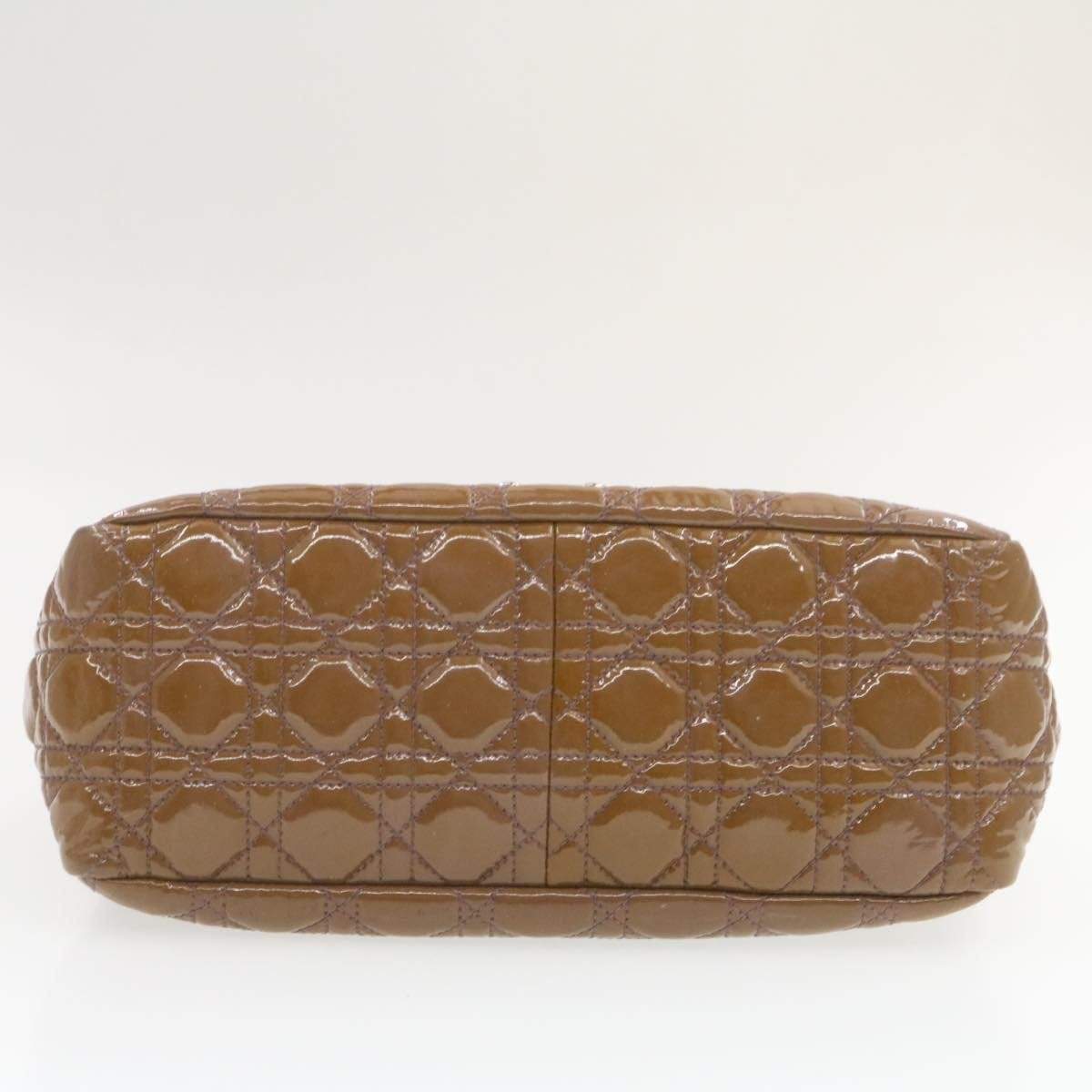 CHRISTIAN DIOR Canage Shoulder Bag Patent Leather Brown Auth rd1612 - Cap N Wrap