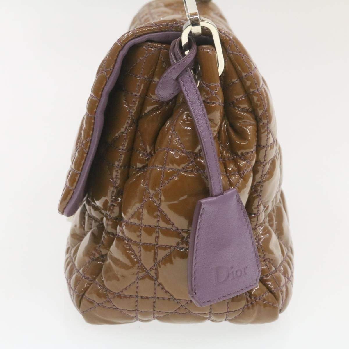 CHRISTIAN DIOR Canage Shoulder Bag Patent Leather Brown Auth rd1612 - Cap N Wrap