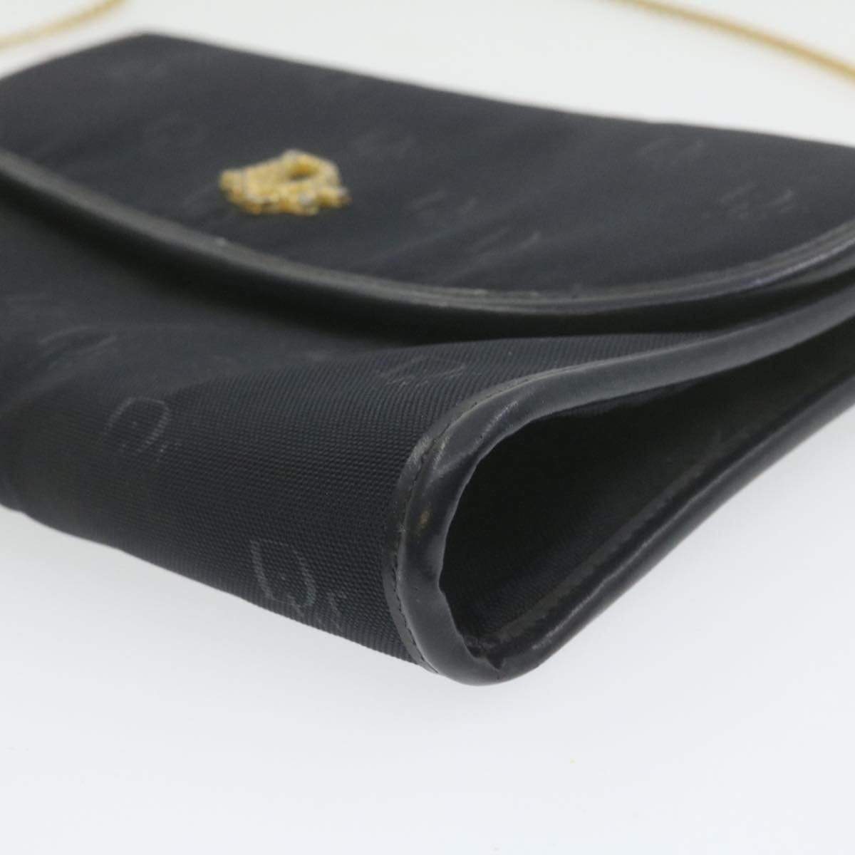 CHRISTIAN DIOR Chain Shoulder Bag Black Canvas Auth 21499 MW2753 - Cap N Wrap