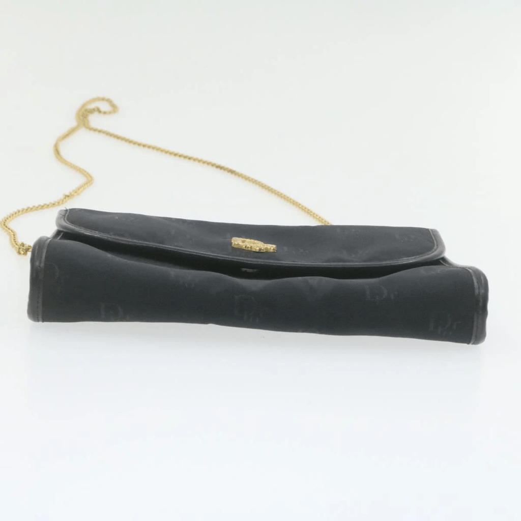 CHRISTIAN DIOR Chain Shoulder Bag Black Canvas Auth 21499 MW2753 - Cap N Wrap