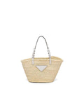 Prada Woven Palm and Leather Tote