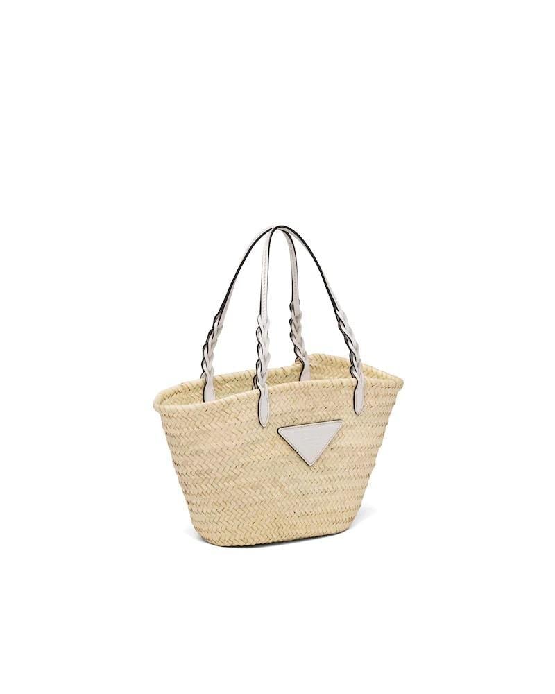 Prada Woven Palm and Leather Tote