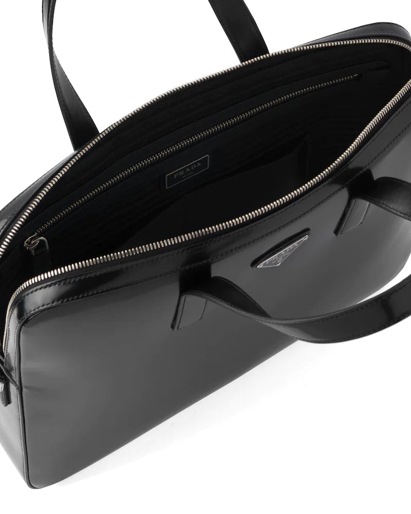Prada Brushed Leather Briefcase